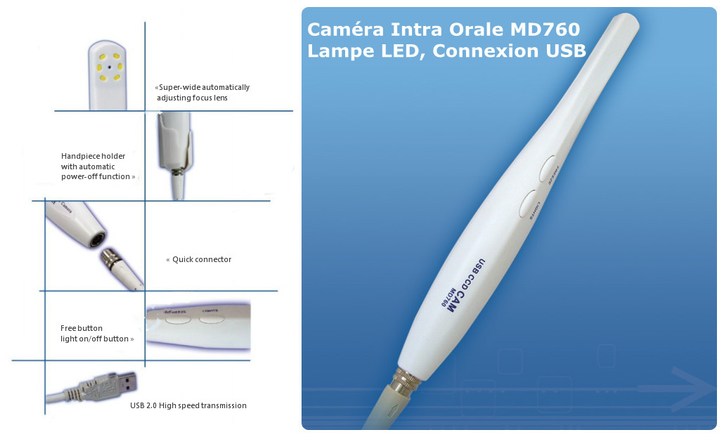 Magenta - 2.0 M pixels Caméra intra orale MD760 connexion USB